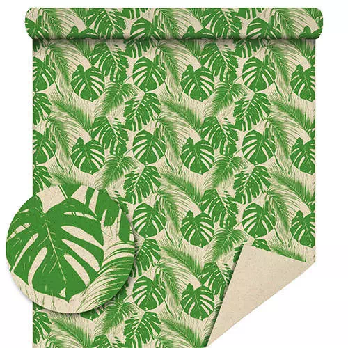 rouleau de papier d'herbe avec motif en feuille verte