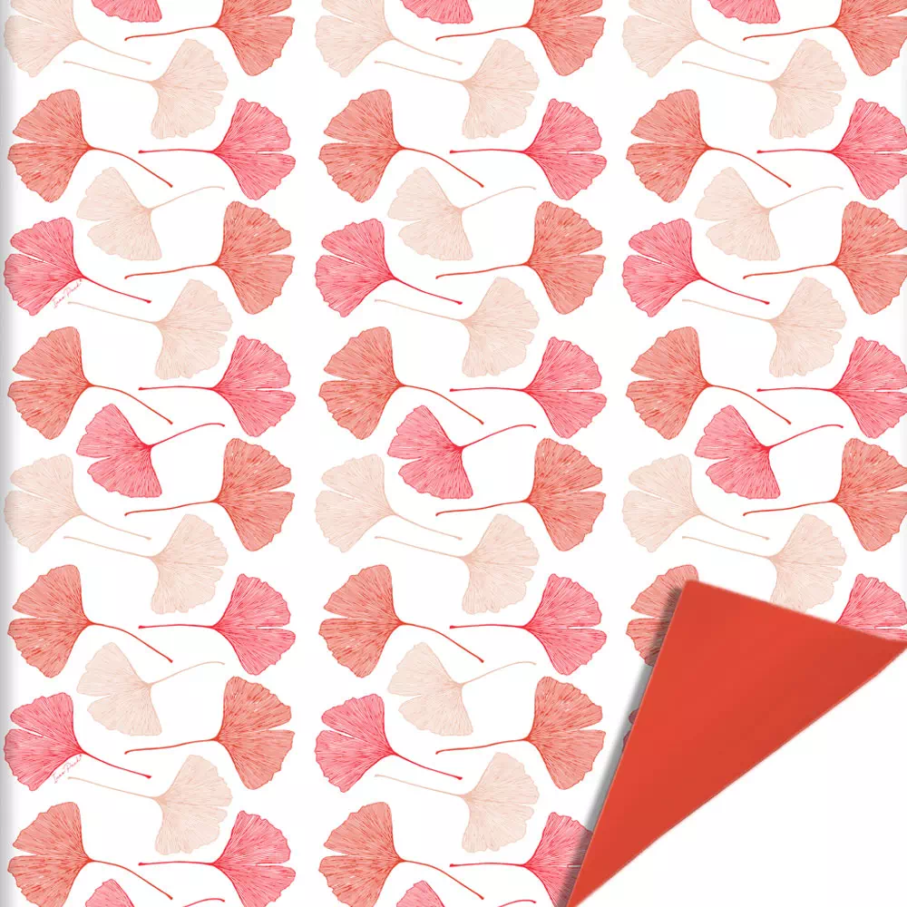 rouleau avec imprimé feuillage rose et saumon Maïween