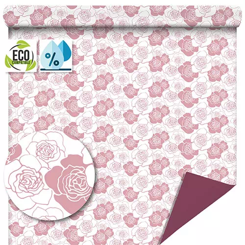 rouleau de papier minéral au motif de fleurs roses