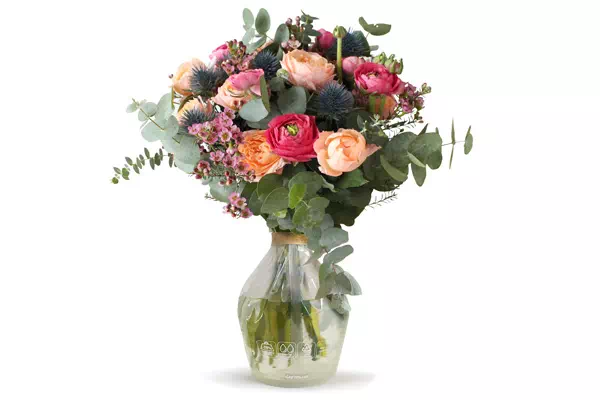 bouquet bulle avec support transparent