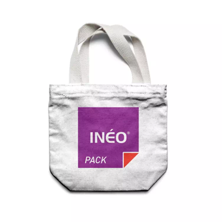 sac en toile blanc avec logo Inéo Pack
